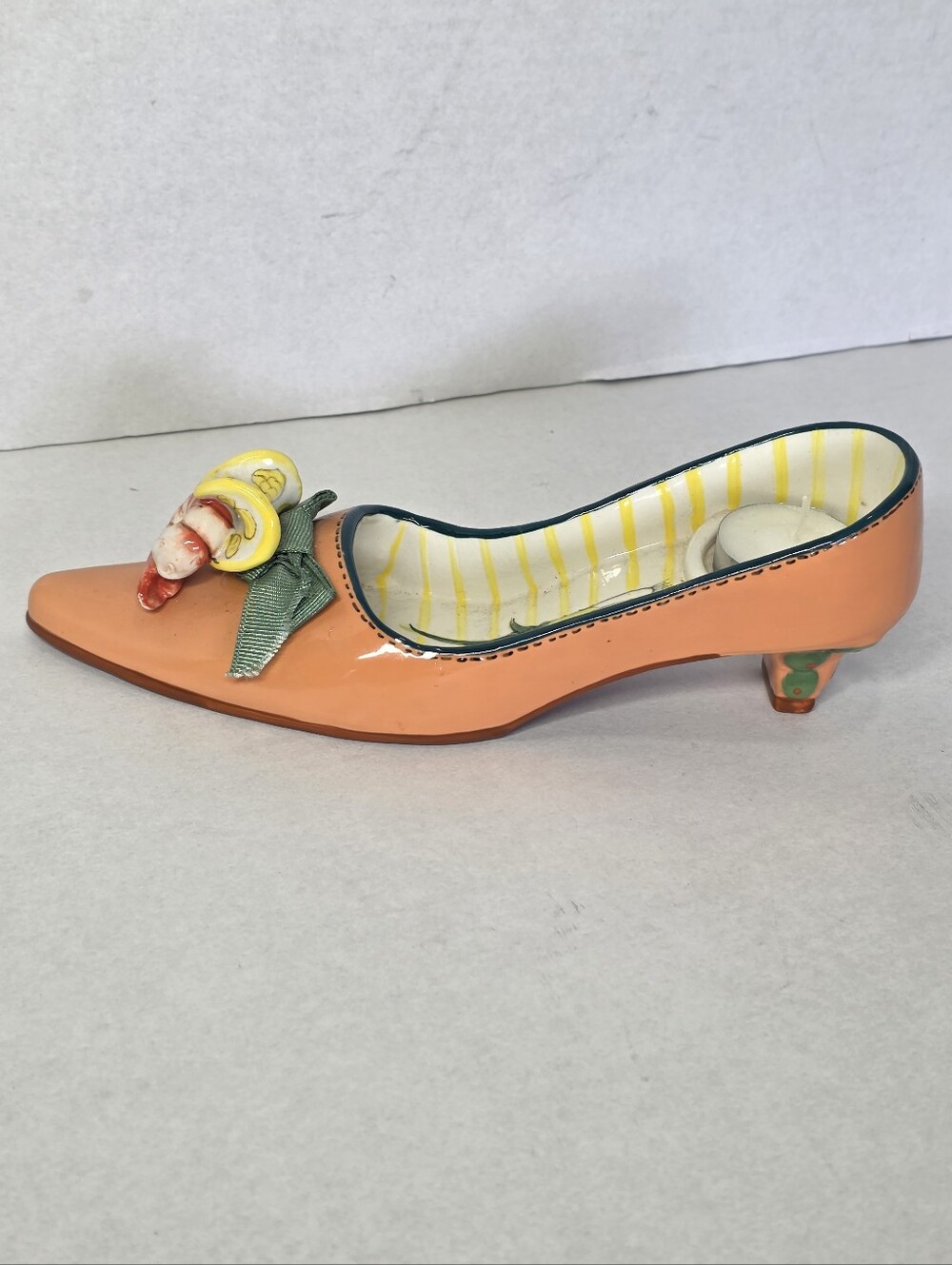 Happy Toes Tea Light By Diane Artware Shrimp Scampi Ceramic Pump Heel